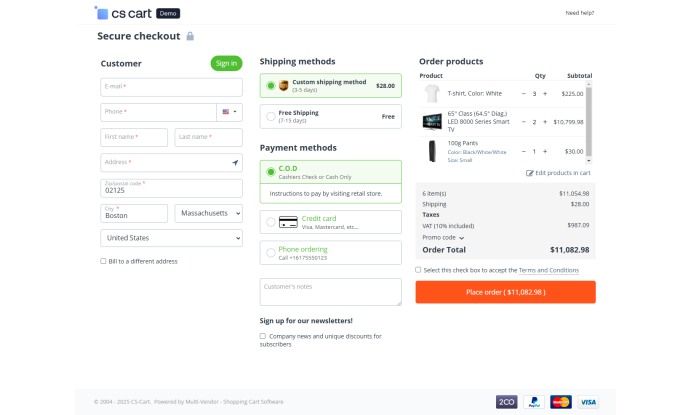 One Step Checkout Flat Layout v2