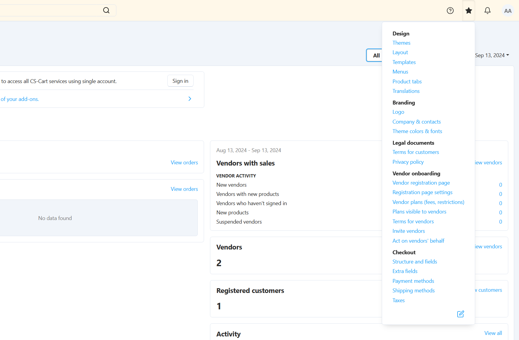 Red Admin Menu Admin Menu and Quick Menu Pro - CS-Cart - Cart Rocks